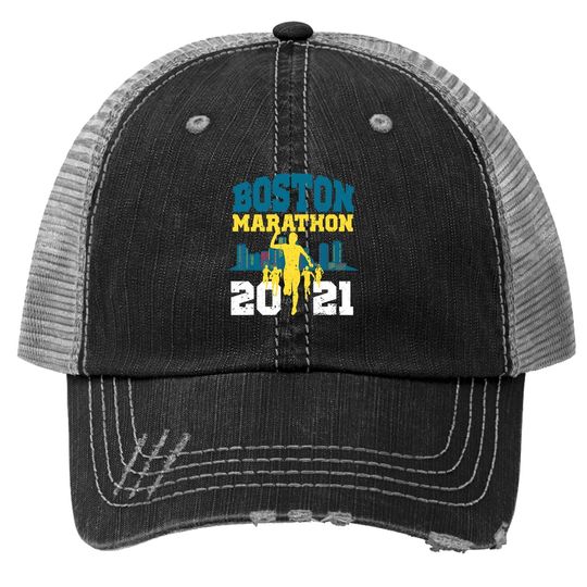Boston 2021 Marathon Runner 26.2 Miles Trucker Hat