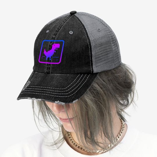 No Internet Dinosaur Graphic Design Trucker Hat