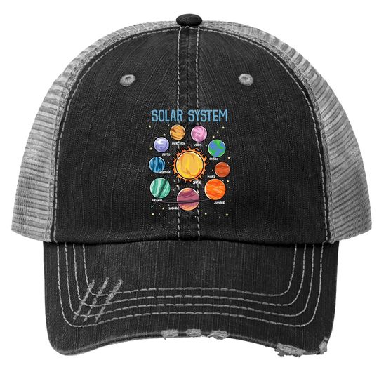 Solar System Planets Science Space Boys Girls Stem Trucker Hat