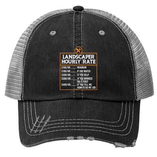 Landscaping Hourly Rate For Landscaper Mower Trucker Hat