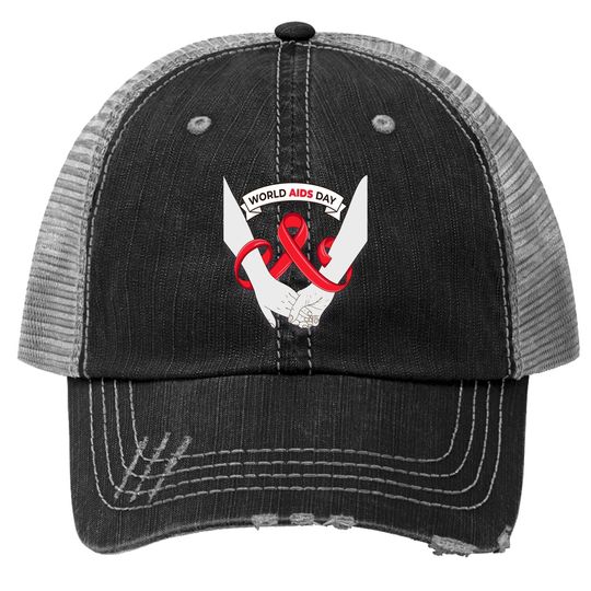 Red Ribbon Aids/hiv Awareness Month World Aids Day Gift Trucker Hat