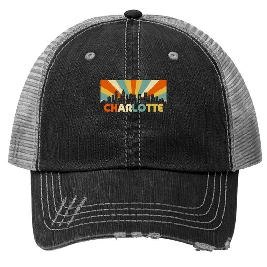 Charlotte City Retro Vintage Trucker Hat