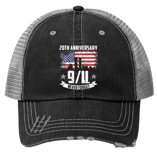 Patriot Day 2021 Never Forget 9-11 20th Anniversary Trucker Hat