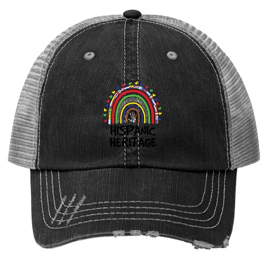 National Hispanic Heritage Month Rainbow All Countries Flags Trucker Hat