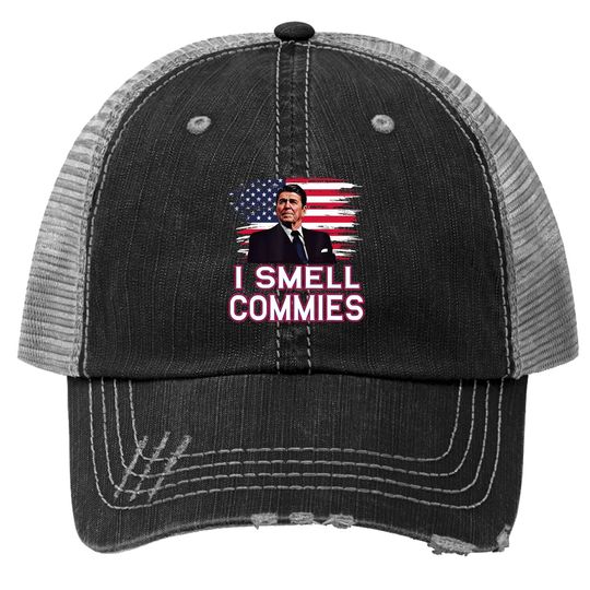 Ronald Reagan I Smell Commies Republican Democrats Usa Trucker Hat