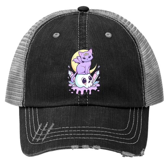 Kawaii Pastel Goth Cute Creepy Witchy Trucker Hat