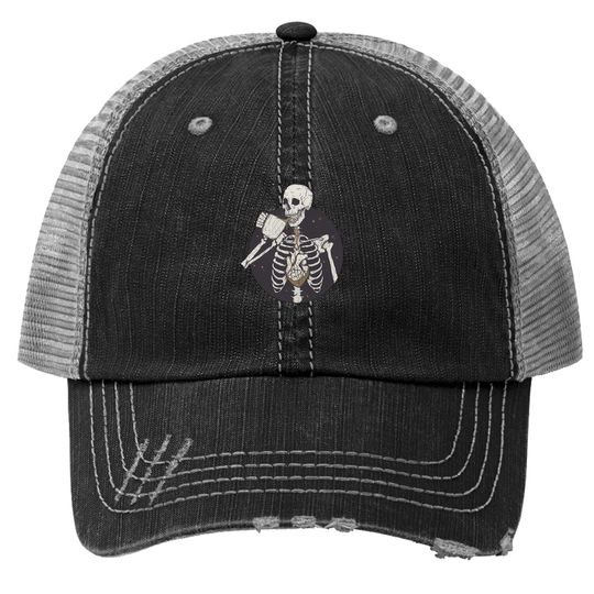 Dead Inside But Caffeinated Trucker Hat