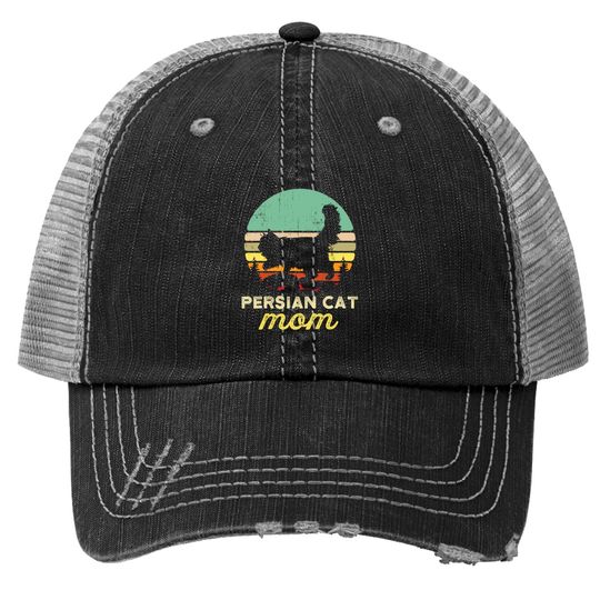 Retro Persian Cat Mom Gift Pet Owner Trucker Hat