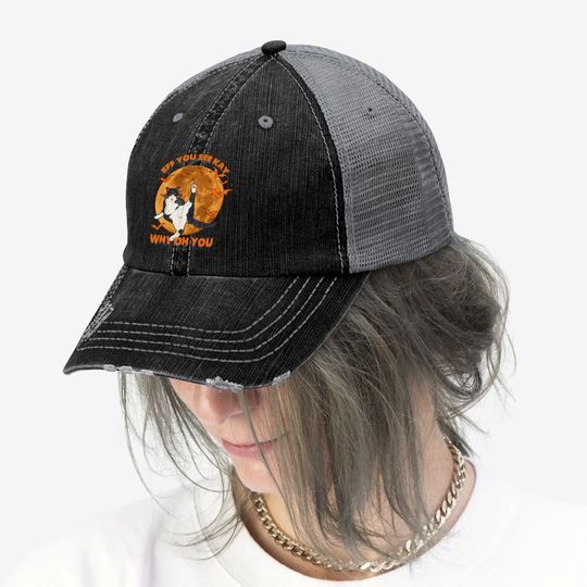 Eff You See Kay Why Oh You Cat Retro Vintage Trucker Hat