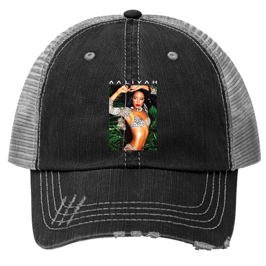 Aaliyah Animal Print Aaliyah Photo Trucker Hat