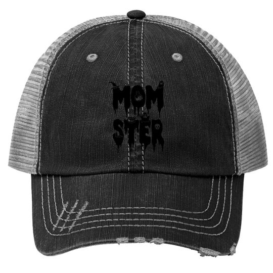 Momster Halloween Messy Bun Mom Ster Trucker Hat