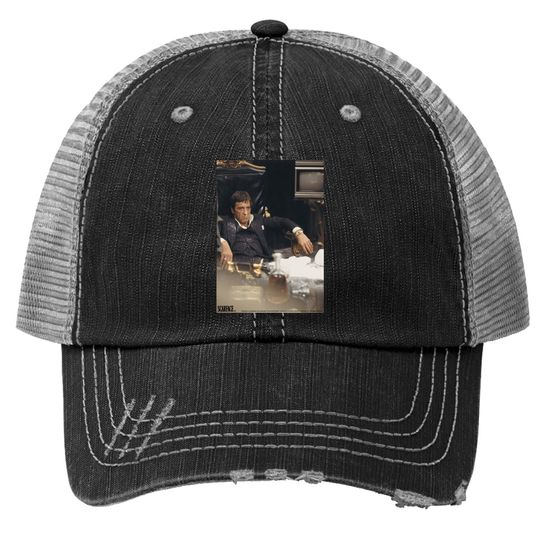 2bhip Scarface 1983 Gangster Crime Drug Movie Tony Montana Sit Back Adult Trucker Hat