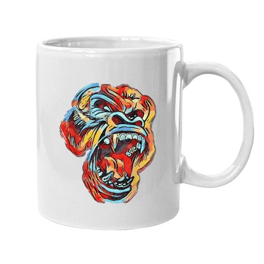 Colorful Silverback Gorilla Image Gorillas Picture Ape Coffee Mug