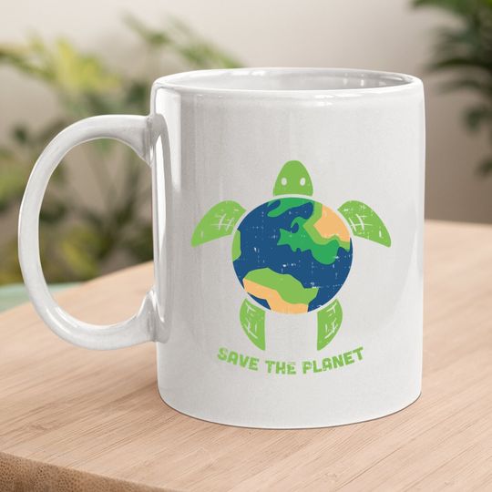Save The Planet Earth Day Environment Turtle Recycle Ocean Coffee Mug