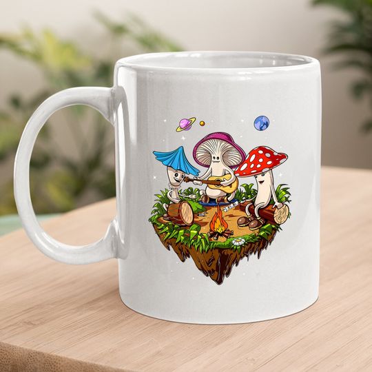 Mushrooms Camping Psychedelic Forest Fungi Festival Coffee Mug