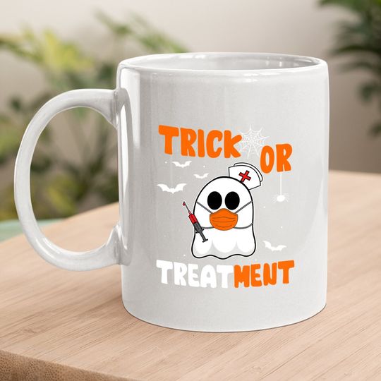 Trick Or Treatment Boo Crew Funny Halloween Nurse Nursing Coffee Mug