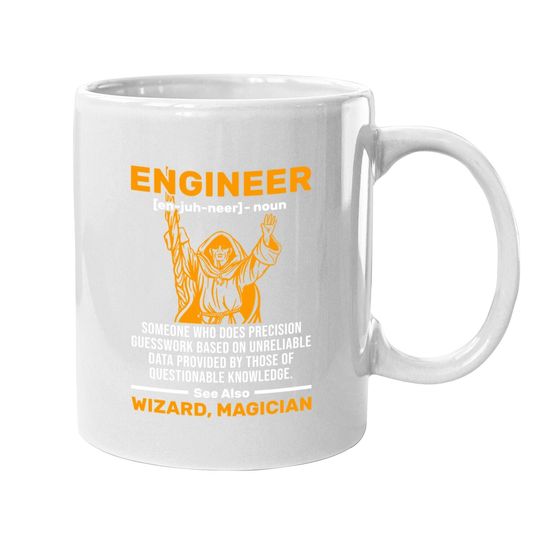 Funny Wizard Engineer Definition Civil Mechanical Engineer Coffee Mug
