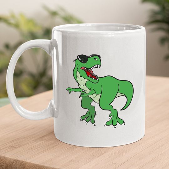 T-rex Sunglasses Dinosaur Primeval Coffee Mug