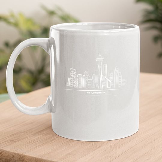 Seattle Washington Sketch Of Downtown Space Needle Coffee Mug