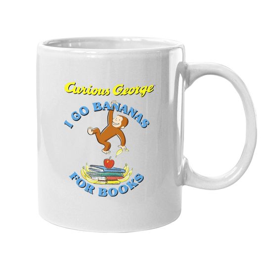 Curious George I Go Bananas For Books Book Stack Coffee Mug