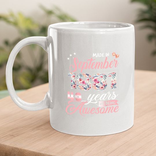 40th Birthday Floral Gift For Born In September 1981 Coffee Mug