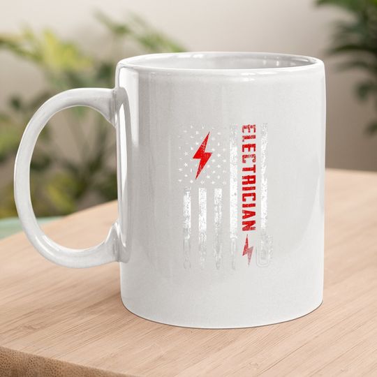 Patriotic American Flag Electrician Coffee Mug