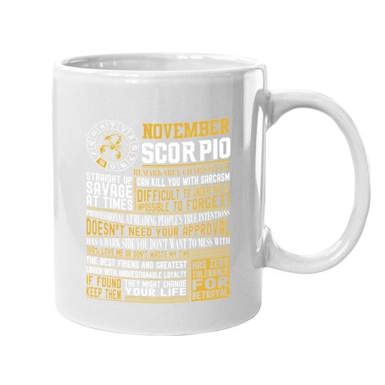 Best Born In November Scorpio Facts Coffee Mug