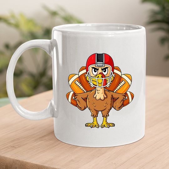Thanksgiving Turkey Football Player Boys Girls Coffee Mug