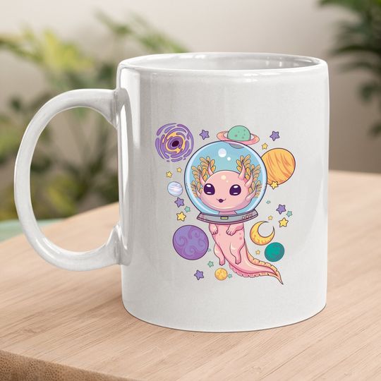 Space Axolotl Kawaii Pastel Goth Anime Aesthetic Nu Goth Coffee Mug