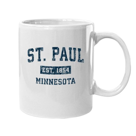 St. Paul Minnesota Mn Vintage Sports Design Navy Print Coffee Mug