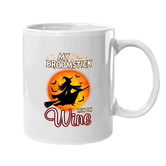 My Broomstick Run On Wine Witch Moon Halloween Magic Coffee Mug
