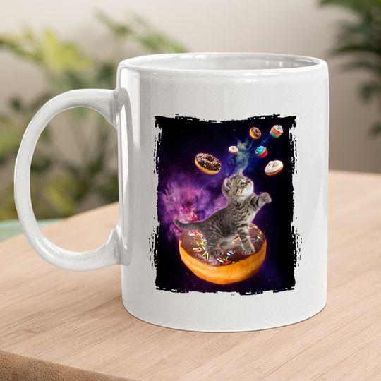 Abyssinian Cat Design Space Donuts Coffee Mug