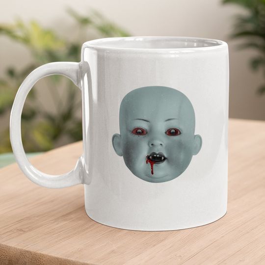 Halloween Spooky Bloody Doll Head Vampire Coffee Mug