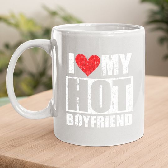 I Love My Hot Boyfriend Retro Coffee Mug