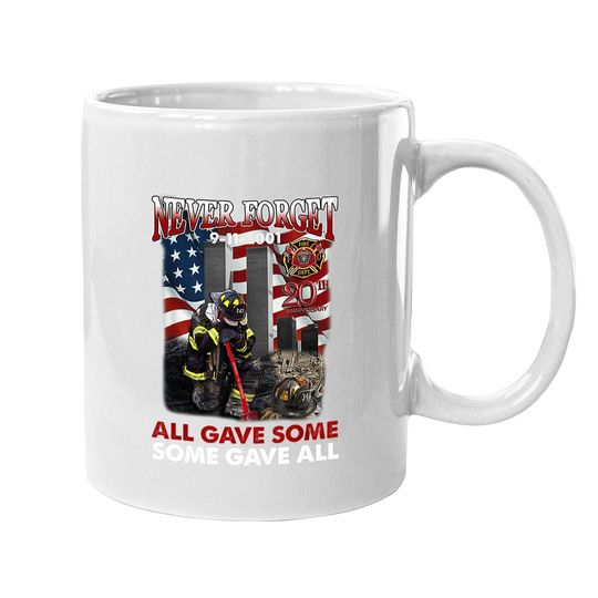 Never Forget 9-11-2001 20th Anniversary Funny Firefighters Coffee Mug