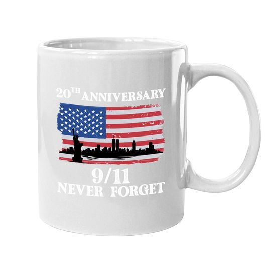 Never Forget 9/11 20th Anniversary 2021 Usa Flag Coffee Mug