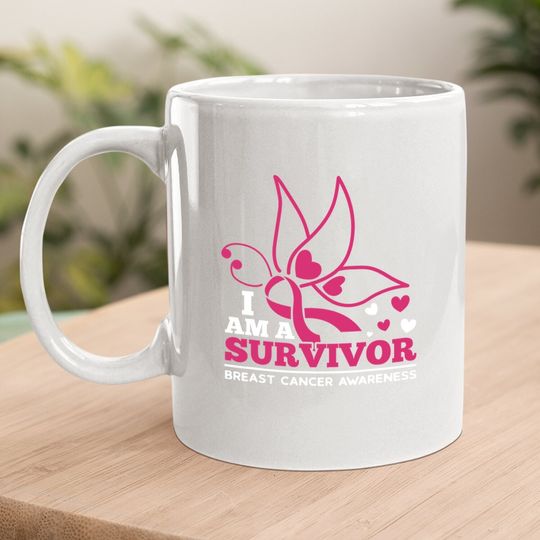I Am A Survivor Pink Ribbon October Breast Cancer Awareness Coffee Mug