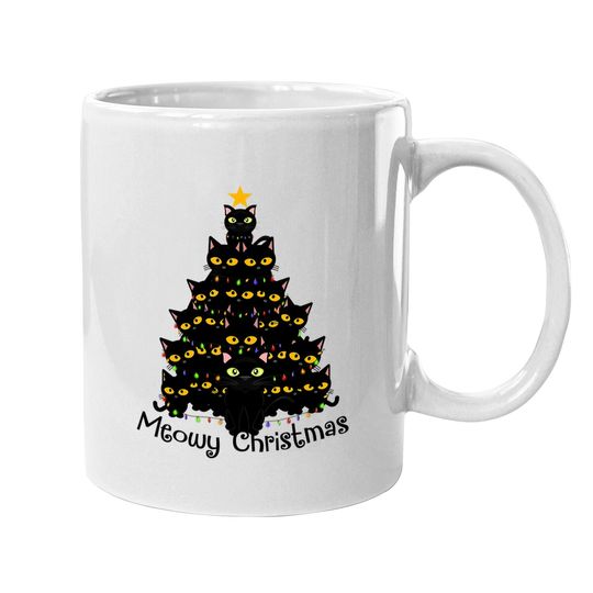 Meowy Cat Christmas Tree Coffee Mug Mug Plus Size Coffee Mug