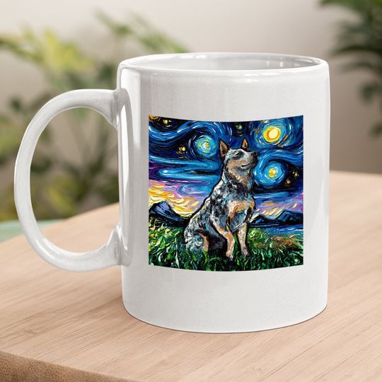 Blue Heeler Starry Night Australian Cattle Dog Art Coffee Mug