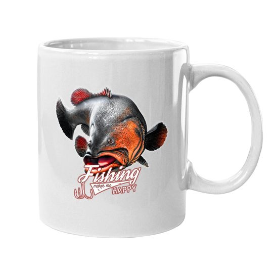 Fishing Make Me Happy Catfish Red Coffee Mug