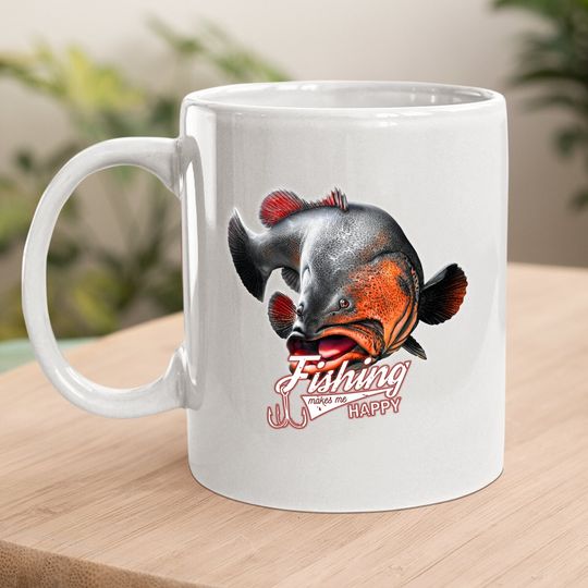 Fishing Make Me Happy Catfish Red Coffee Mug