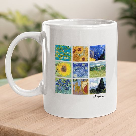 Van Gogh Paintings Sunflowers, Starry Night Coffee Mug