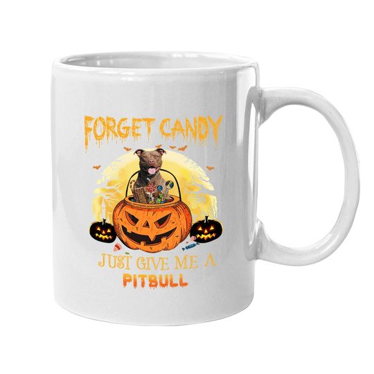 Candy Pumpkin Pitbull Dog Coffee Mug