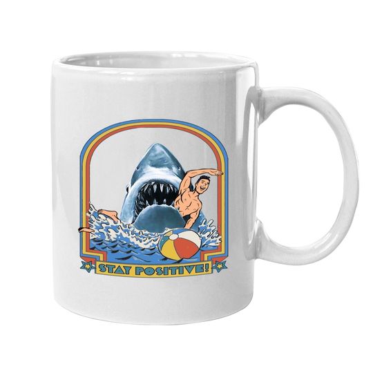 This Is Me Funny Stay Positive Shark Attack Retro Comedy Coffee Mug