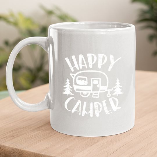Happy Camper Trailer Outdoor Camping Coffee Mug