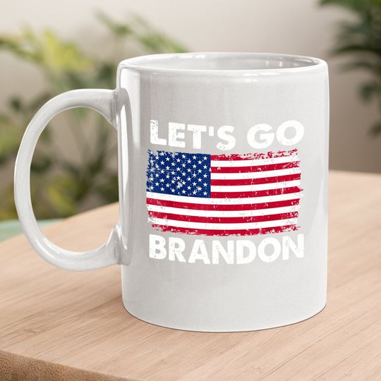 Let's Go Brandon American Flag Vintage Coffee Mug