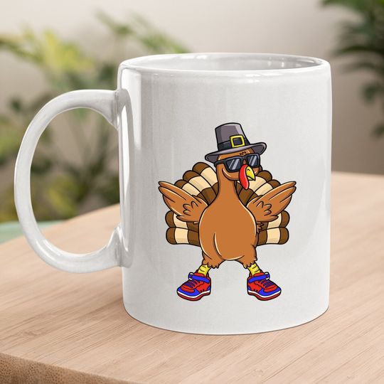 Turkey Trot Thanksgiving Day Running Pilgrim Gift Coffee Mug