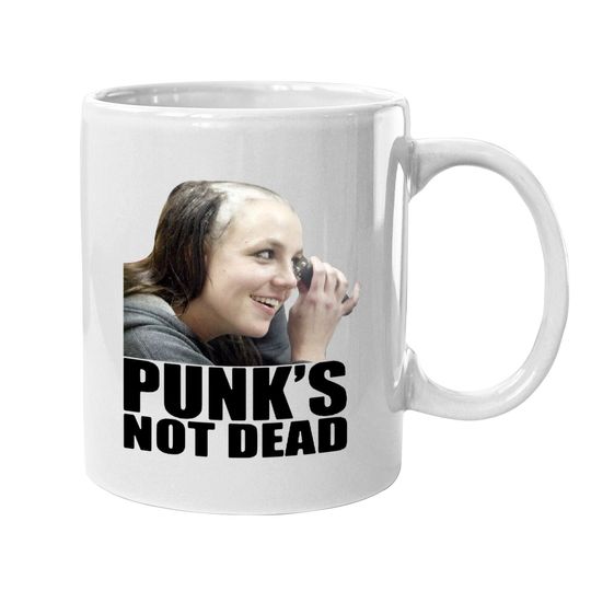 Britney Spears Shaved Head Punks Not Dead Coffee Mug