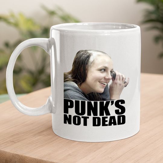 Britney Spears Shaved Head Punks Not Dead Coffee Mug