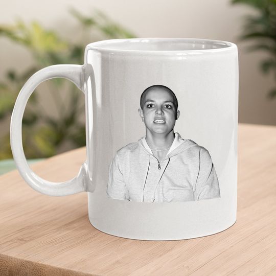 Bald Britney Spears Shaved Head Coffee Mug